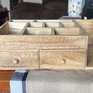 Wooden Desk Organizer with Drawers